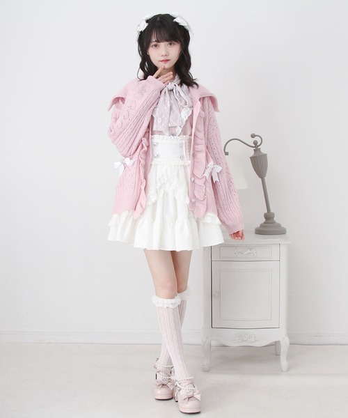 DearMyLove カーディガン セーラ襟フリルカーディガン レディース