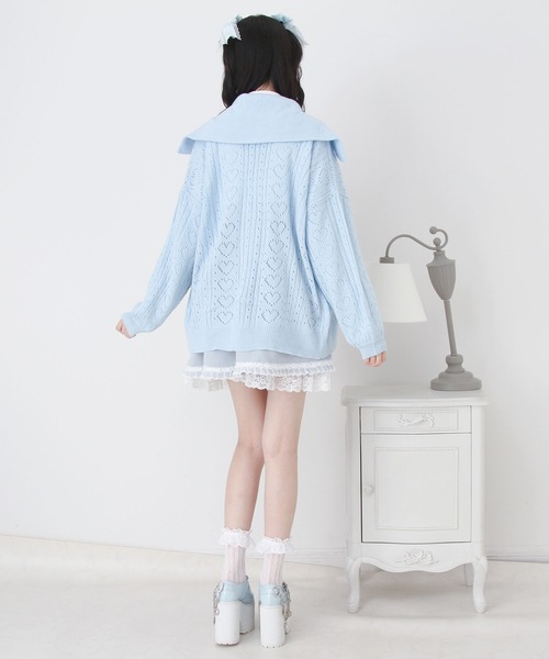 DearMyLove カーディガン セーラ襟フリルカーディガン レディース