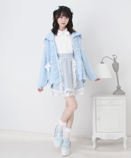 DearMyLove カーディガン セーラ襟フリルカーディガン レディース