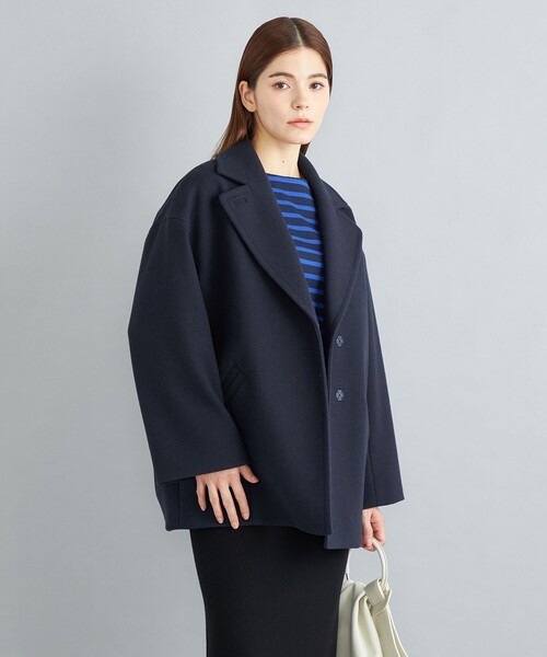 SHIPS（シップス） チェスターコート 36 ネイビー レディース