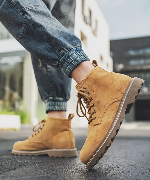 BENDER TOKYO ブーツ フェイクスエード レースアップ ミドルカット