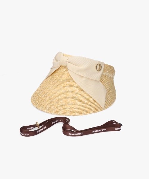 【新品・未使用タグ付き】Chapeaud'Oカチューシャ 巾着付き Chapeau d' O サンバイザー Front Ribbon MUGI Visor