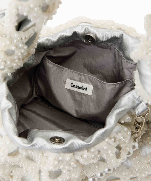casselini キャセリーニ フェイクパール ショルダー バッグ Casselini（キャセリーニ） ショルダーバッグ バッグ デコレーション