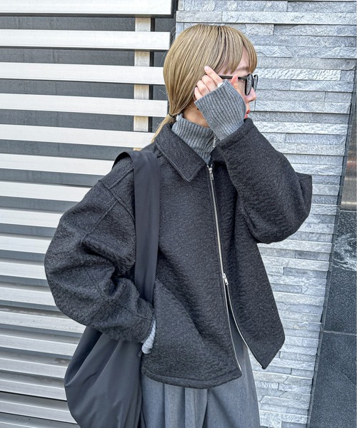「feepur」 ブルゾン MEDIUM ブラック レディース_画像9