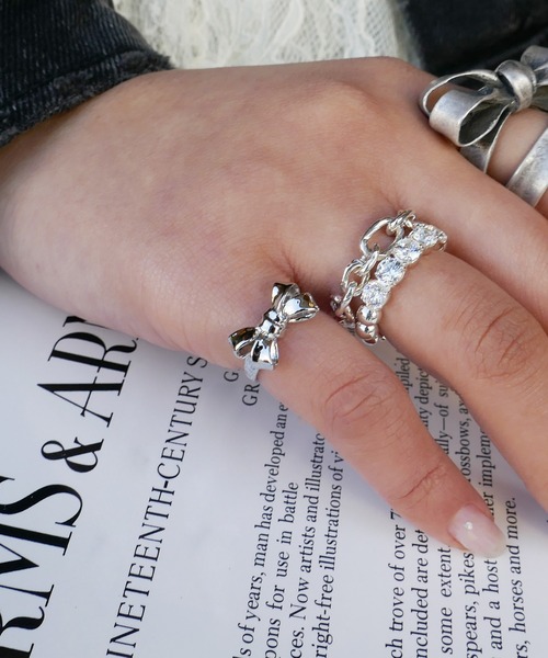 LOVE BY e.m.（ラブバイイーエム） 指輪 リング プチリボンピンキー