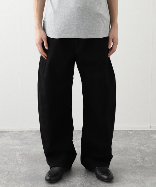 ルメール　lemaire ワイドパンツ　スラックス ルメール LEMAIRE ワイドパンツ 厚手のウールカシミア グレイ