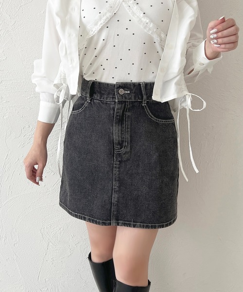 apres jour デニムスカート 「6色展開」デニムミニスカート