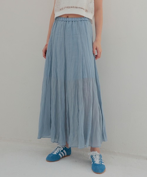 DRESSLAVE（ドレスレイブ） スカート sheer linen winkle skirt(シアー
