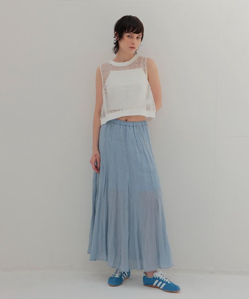 DRESSLAVE（ドレスレイブ） スカート sheer linen winkle skirt(シアー