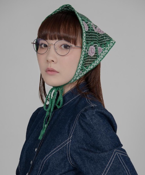 ANNA SUI ストール マフラー コットン三角ニットレースストール