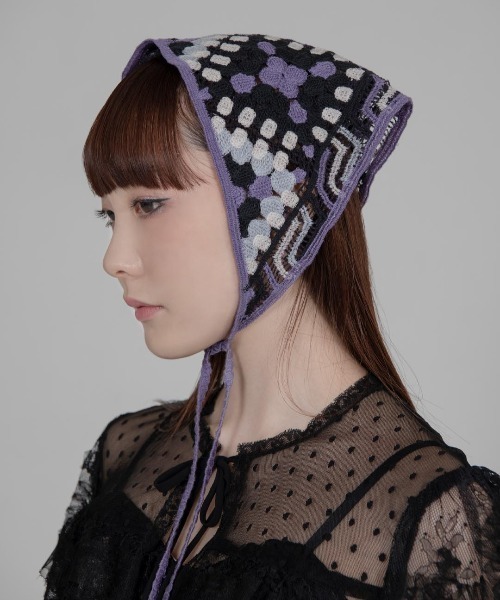 ANNA SUI ストール マフラー コットン三角ニットレースストール