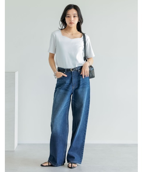 【新品・タグ付き】完売品　RE. デニムパンツ　サイズ2  ライトブルー Re:EDIT ジーンズ デニム デニムパンツ 「2025 SUMMER