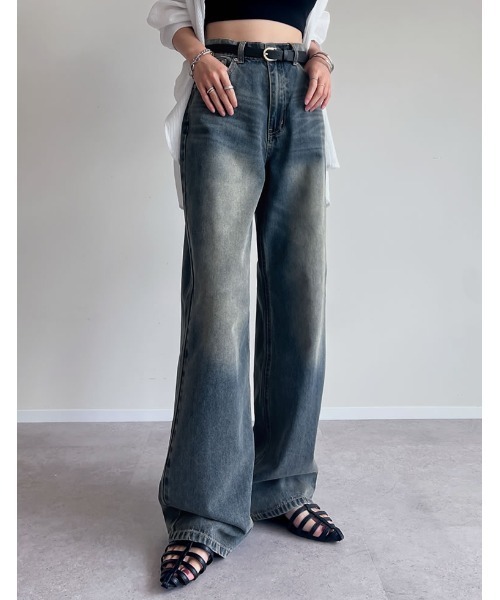 @mochi様 グレー ストレートデニム 新品タグ付き 新品！タグ付き！ストレートデニム mochi様 グレー ストレートデニム