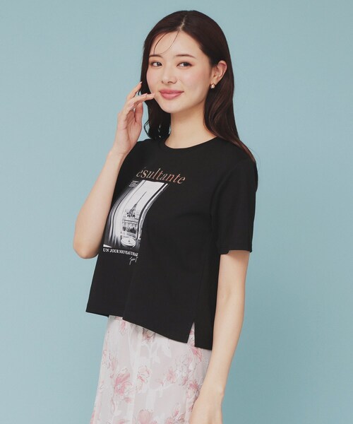 microwave オレンジ Tシャツ チュールフリル 新品　未使用　タグ付き カタログ掲載品】【接触冷感】【ウォッシャブル】超冷感コットン