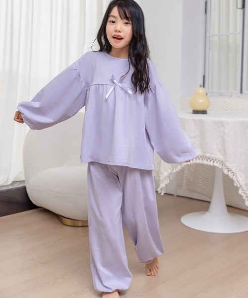 DAY CLOSET パジャマ ルームウェア キッズ 長袖大きなリボンのカラフル