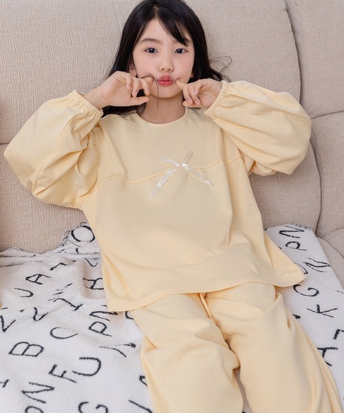 DAY CLOSET パジャマ ルームウェア キッズ 長袖大きなリボンのカラフル