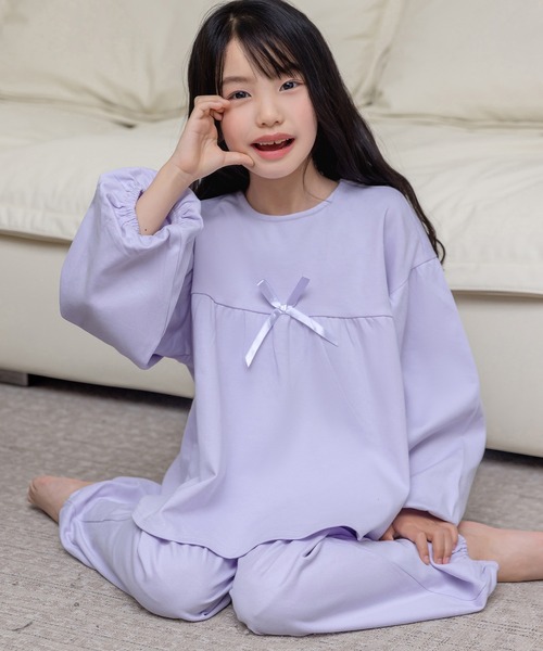 DAY CLOSET パジャマ ルームウェア キッズ 長袖大きなリボンのカラフル