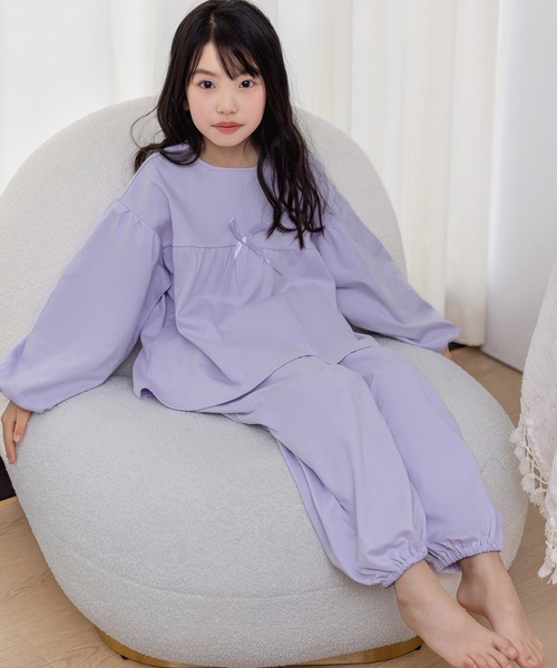 DAY CLOSET パジャマ ルームウェア キッズ 長袖大きなリボンのカラフル