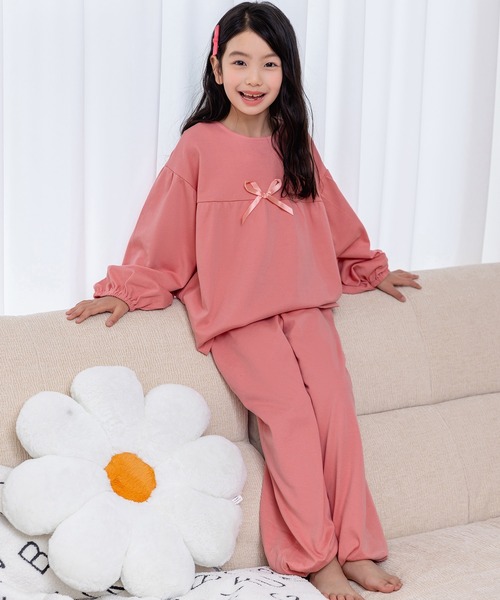 DAY CLOSET パジャマ ルームウェア キッズ 長袖大きなリボンのカラフル