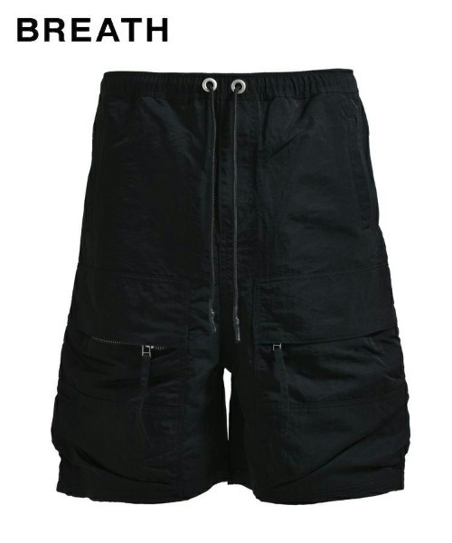 ハーフパンツ パンツ 「BREATH」NEWRICH BIG CARGO SHORTS / ナイロンブラック 「BR2 メンズ_2