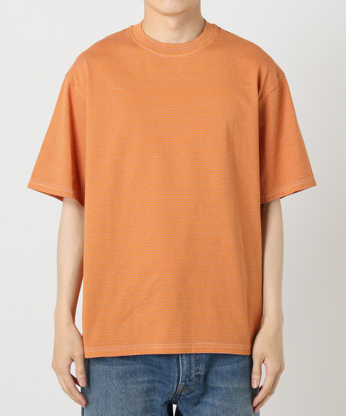philme border tシャツ 新品未使用 size2 Yonetomi NEW BASIC tシャツ 米富繊維 / 別注 ガーメントダイ