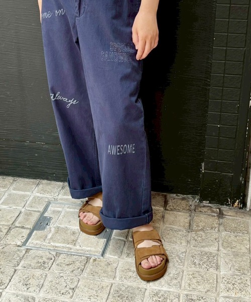 厚底 サンダル イントレ グリーン ground green store サンダル / 本革厚底サンダル レディース