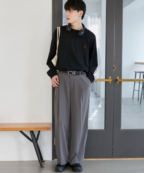 「U.S. POLO ASSN.」 長袖Tシャツ MEDIUM ブラック メンズ