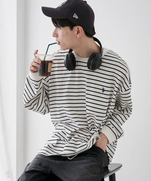 「U.S. POLO ASSN.」 長袖Tシャツ MEDIUM ブラック メンズ