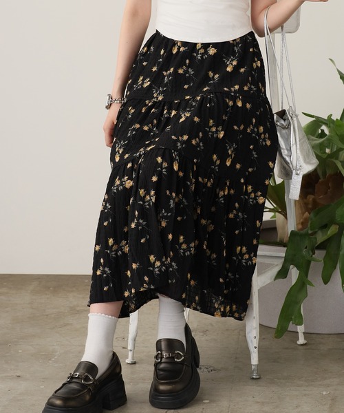 ROOP TOKYO スカート Floral Pattern Tiered Long Skirt / 小花柄