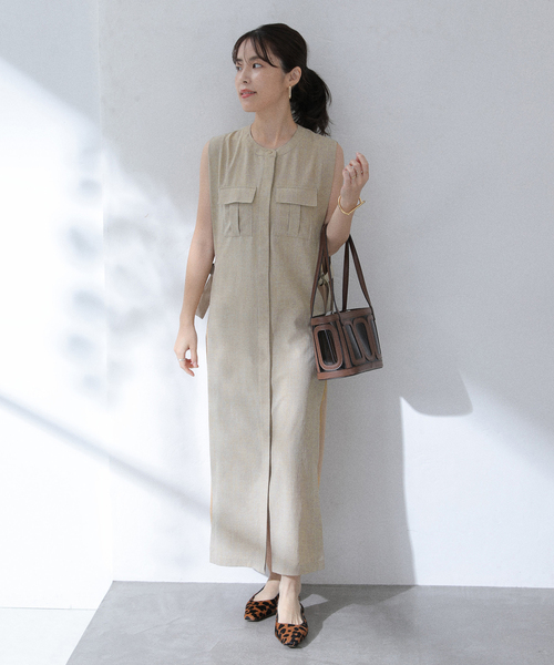 La Totalite リネン混シャツワンピース La TOTALITE（ラトータリテ）の「リネン混シャツワンピース