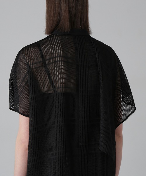 美品 ADORE アドーア ブラウス シャツ カットソー 半袖 チェック柄 サイズ38 黒 ブラック レディース 古着 中古 USED ADORE（アドーア） ブラウス シャツ レノクロスチェックブラウス