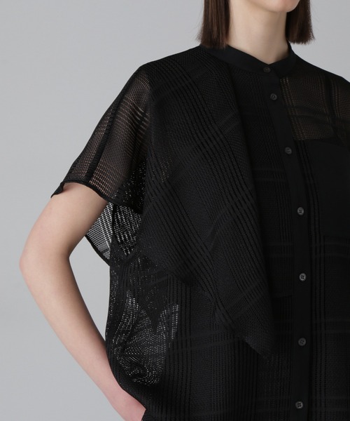 新品 ADORE 19SS モノトーンチェックブラウス(38) ADORE（アドーア） ブラウス シャツ レノクロスチェックブラウス