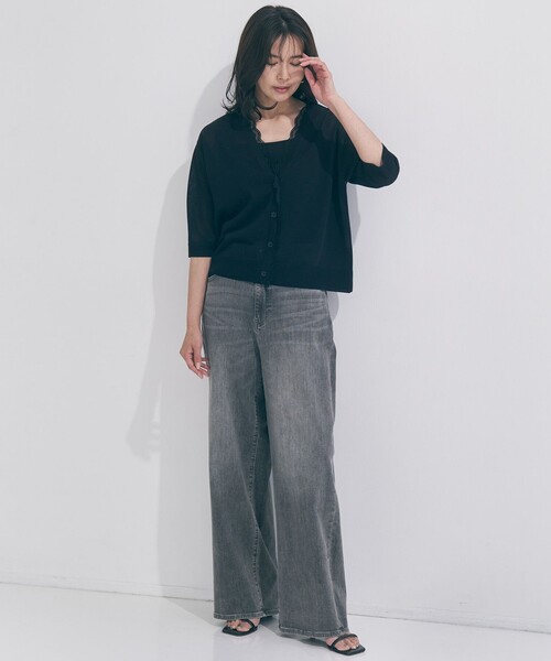 新品未使用　現行品　UNFILO アンフィーロ　ルーズワイドデニム UNFILO（アンフィーロ） ワイドパンツ パンツ 「UNFILO DENIM/新色追加