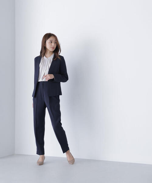natural beauty basic ノーカラージャケット・パンツセット natural beauty basic ノーカラージャケット・パンツセット