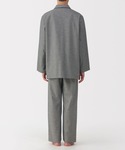 パジャマ 紳士 脇に縫い目のない フランネル長...の詳細画像3