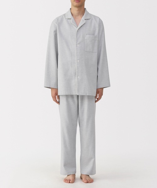 無印良品（MUJI） パジャマ 紳士 脇に縫い目のない フランネル長袖