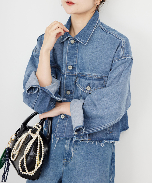 今季新品 SLOBE IENA スローブイエナ DENIM ジャケット＊青 SLOBE IENA 「SLOBE IENA」 デニムジャケット FREE ブルー