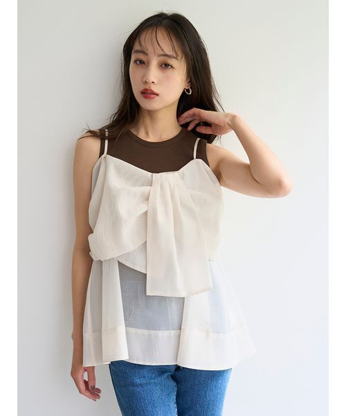 SNIDEL（スナイデル） tシャツ デザインブラウスSETノースリカットソー 