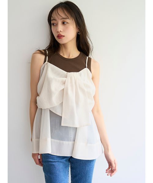 SNIDEL（スナイデル） tシャツ デザインブラウスSETノースリカットソー