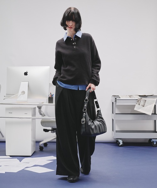 selle glant ハンドバッグ SIDE DESIGN TUCK HALF MOON BAG