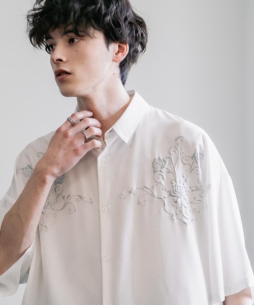 「Rocky Monroe」 7分袖シャツ X-LARGE チャコールグレー メンズ_画像4