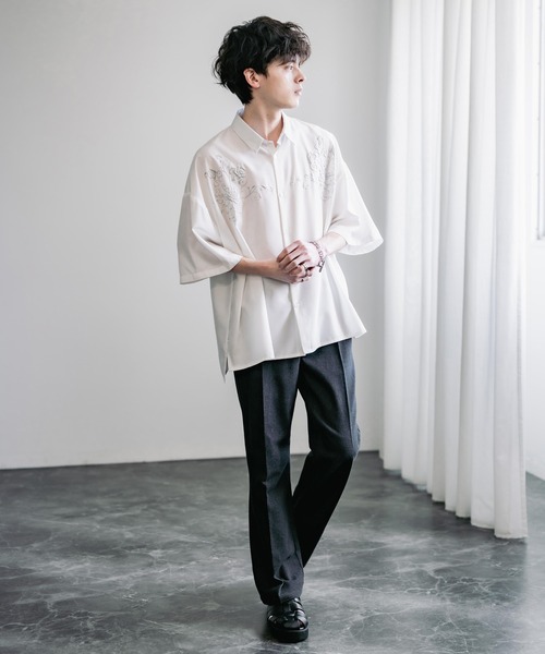 「Rocky Monroe」 7分袖シャツ X-LARGE チャコールグレー メンズ_画像6