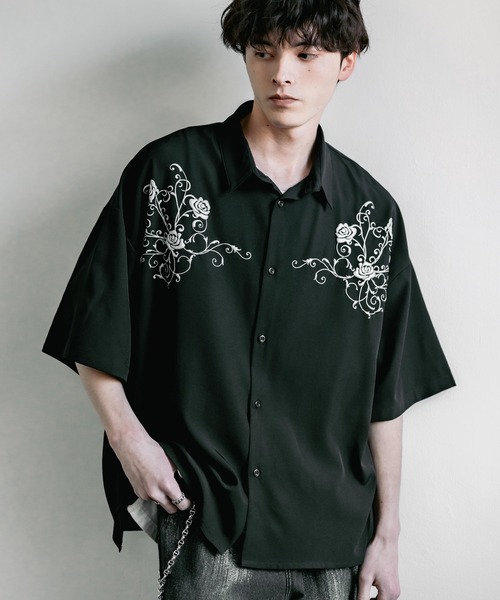 「Rocky Monroe」 7分袖シャツ X-LARGE チャコールグレー メンズ_画像7