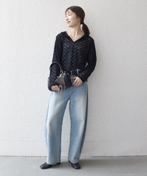 SHIPS any tシャツ any:「手洗い可能」起毛 レース パイピング プル