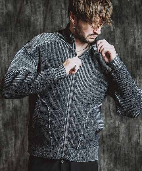NO ID.（ノーアイディー） セーター ニット 「NO ID.」Bikers Knit Zip
