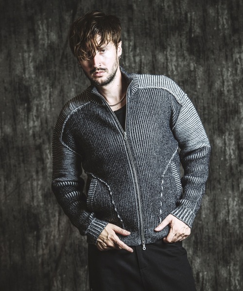NO ID.（ノーアイディー） セーター ニット 「NO ID.」Bikers Knit Zip