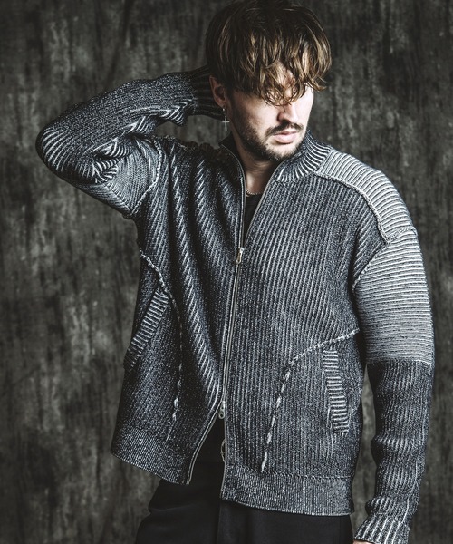 NO ID.（ノーアイディー） セーター ニット 「NO ID.」Bikers Knit Zip