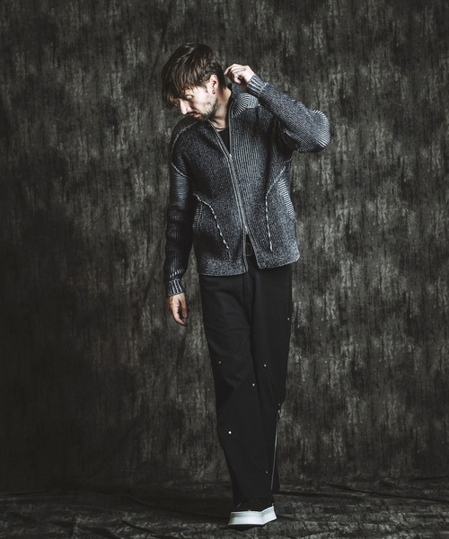 NO ID.（ノーアイディー） セーター ニット 「NO ID.」Bikers Knit Zip