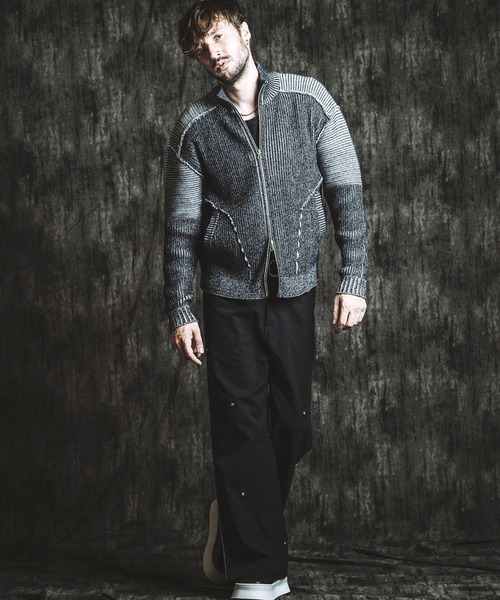 NO ID.（ノーアイディー） セーター ニット 「NO ID.」Bikers Knit Zip
