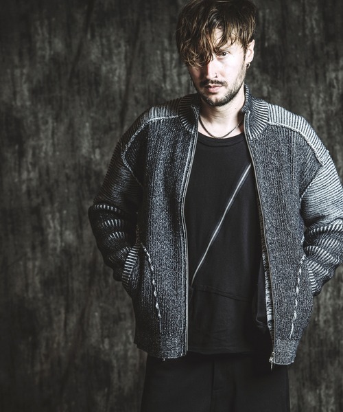 NO ID.（ノーアイディー） セーター ニット 「NO ID.」Bikers Knit Zip